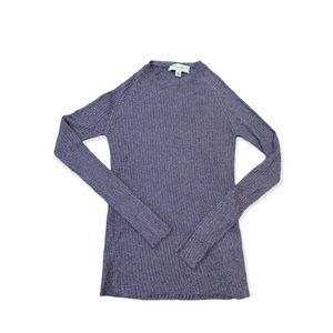Carven Purple Metallic Ribbed Knit Sweater XS